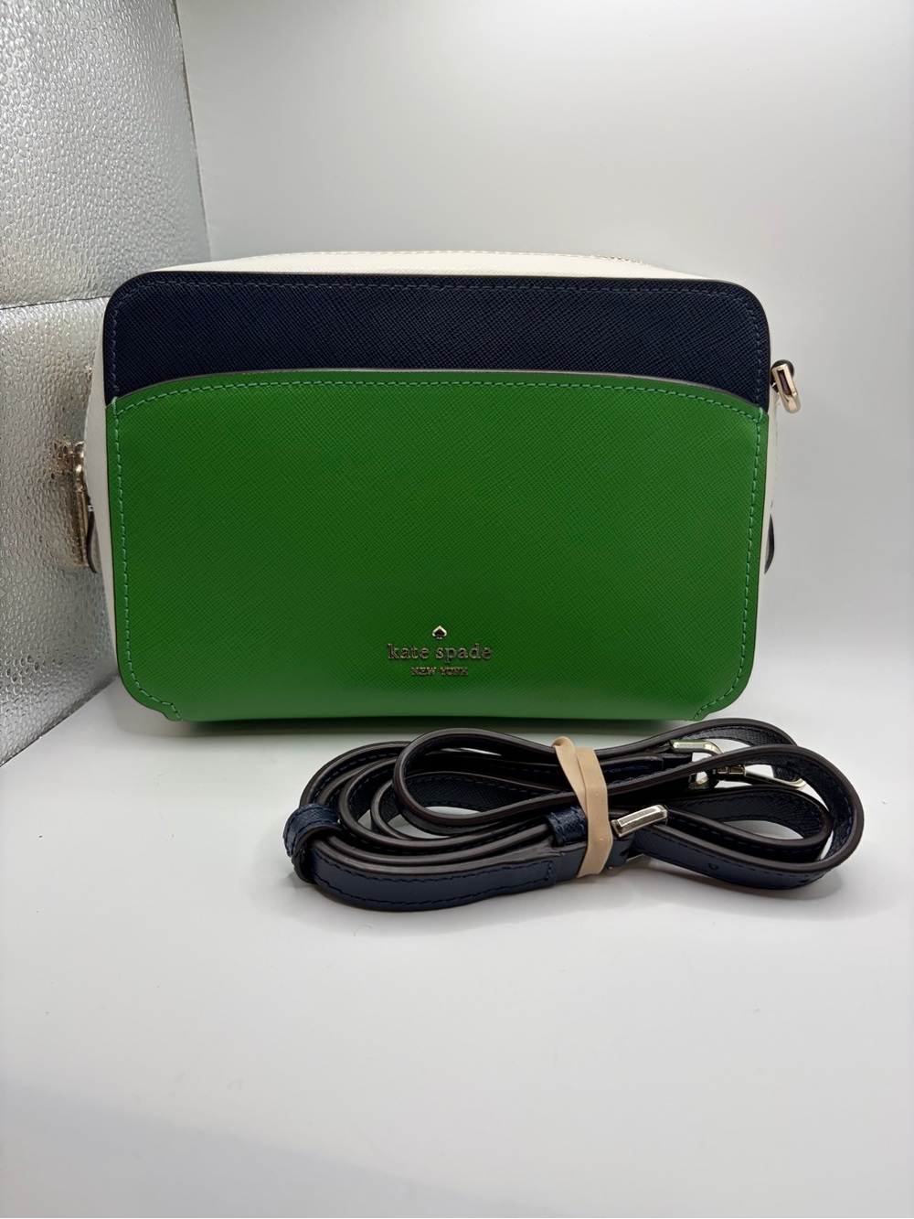 kate spade Green, Navy & White Colorblock Crossbody Bag
